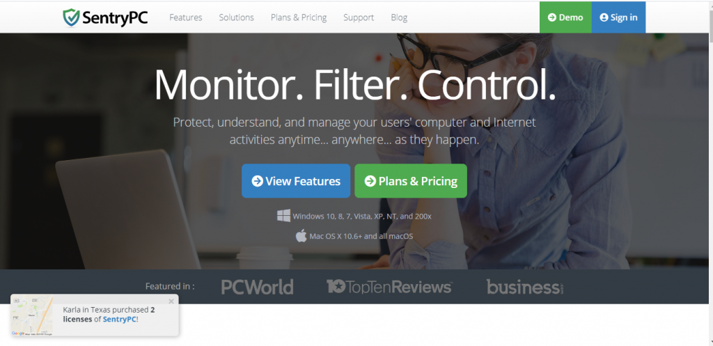SentryPC- employee monitoring software