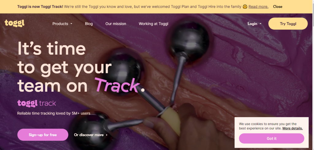 Toggl- alternatives of TSheets