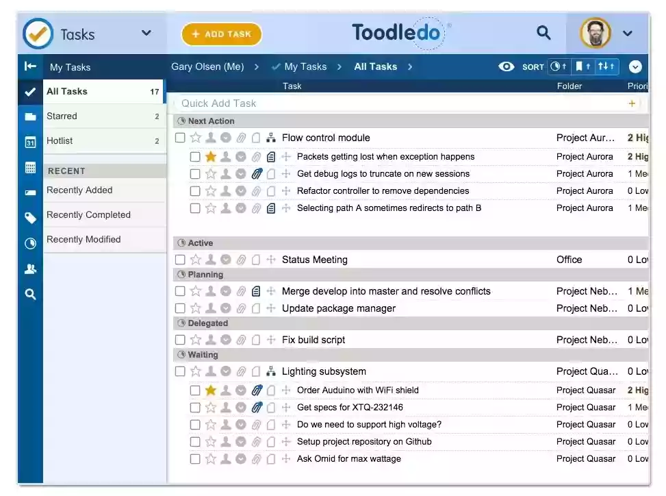 ToodleDo dashboard