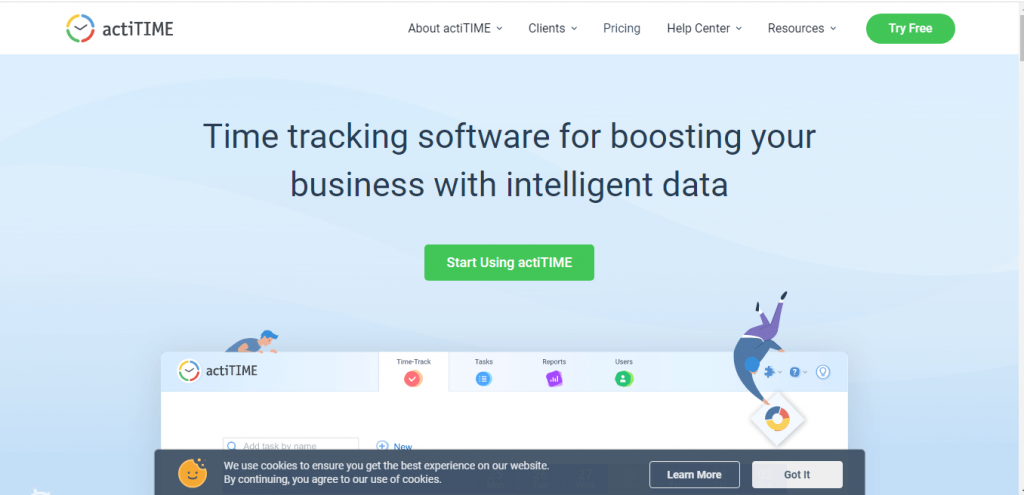 actiTIME automatic time tracking app