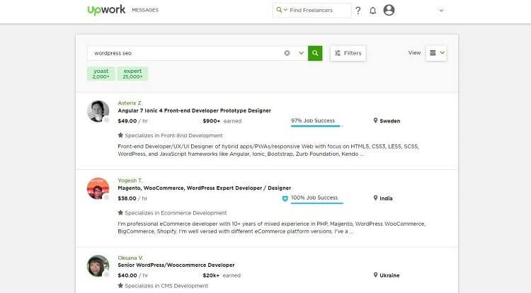 upwork demo page