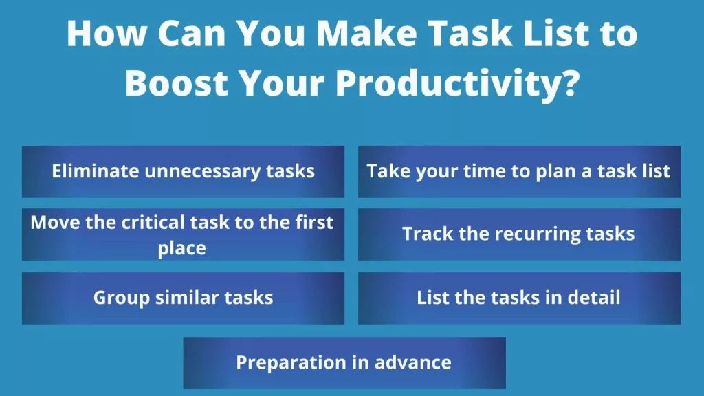List to Boost Your Productivity