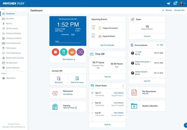 paychex flex dashboard