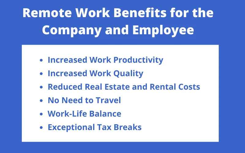 Remote Work Benefits for the Company and Employee