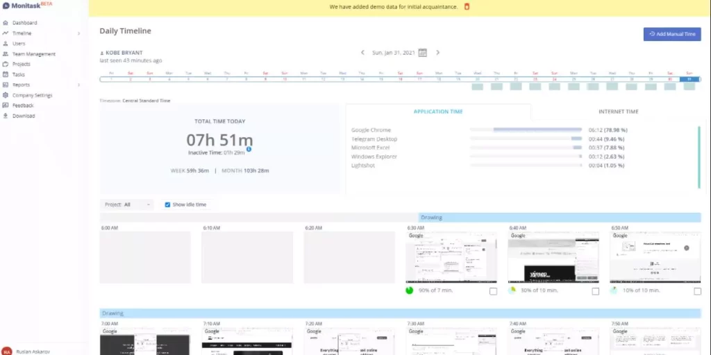 Monitask Dashboard Image